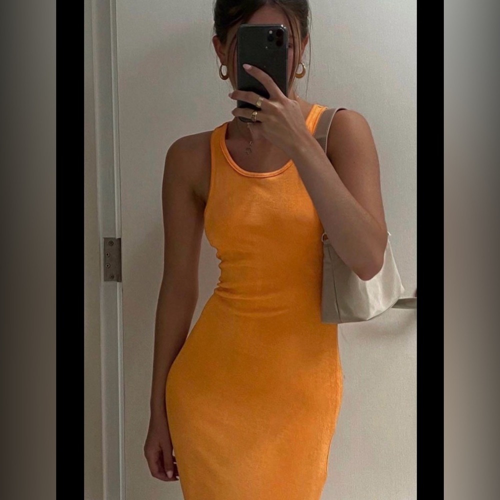 Gorgeous Zara ribbed midi bodycon dress
